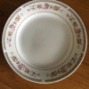 Identifying Dinnerware Brand - white plate with 5 areas of floral pattern and gold trim