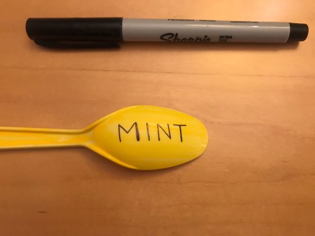 Plastic Spoon Plant Markers for Your Herb Garden - write name of herb on spoon back with a Sharpie