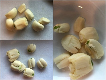 smashed garlic cloves