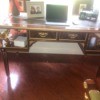 Identifying a Napoleon Imperial Style Desk - front view of desk with partial view of chair in foreground