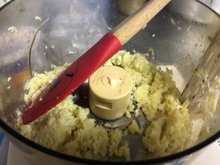 minced garlic in processor