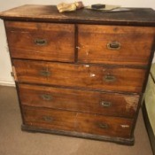 Restoring an Antique Teak Dresser - 5 drawer dresser of simple design