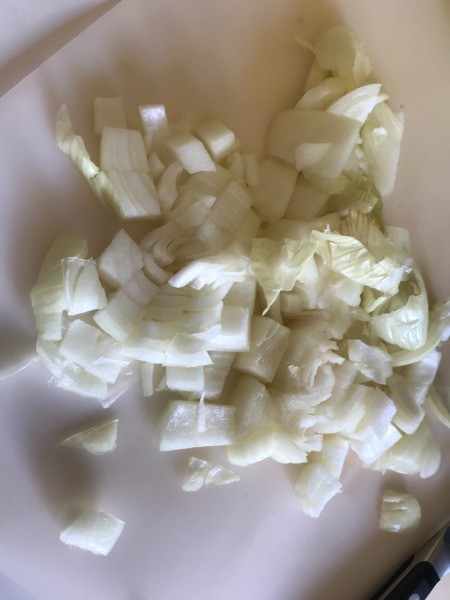 chopping onions