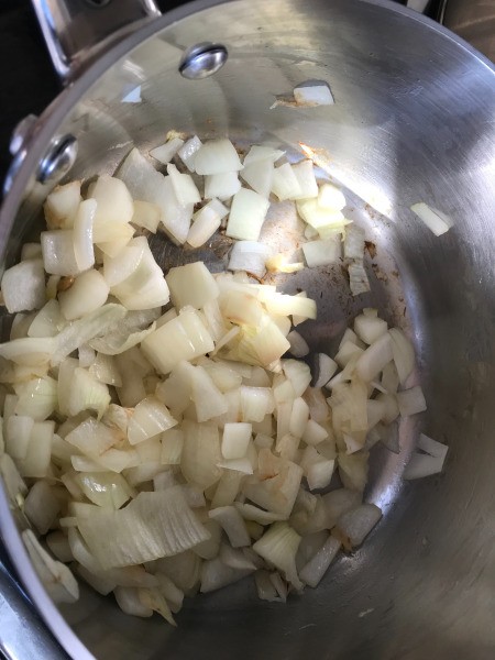 onions in pan