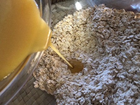 mixing wet with dry ingredients