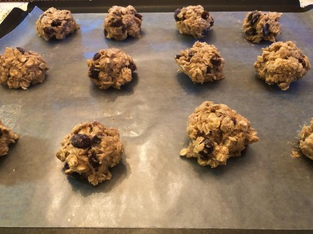 cookie dough on baking sheet