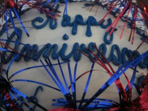 decorated anniversary cake