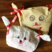 Coffee Filter Animal Candy Bags - two coffee filter candy bags