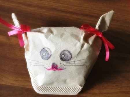Coffee Filter Animal Candy Bags - tie ribbon over the thread and make bows