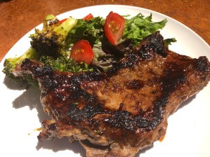 Apricot Marinated Steak on plate