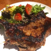 Apricot Marinated Steak on plate