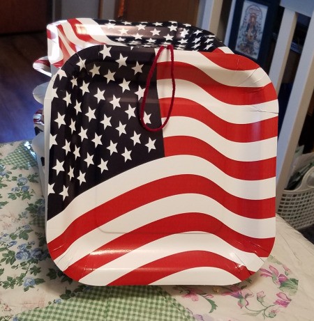 Patriotic Window Display - arrange plates with stars in upper left on all plates