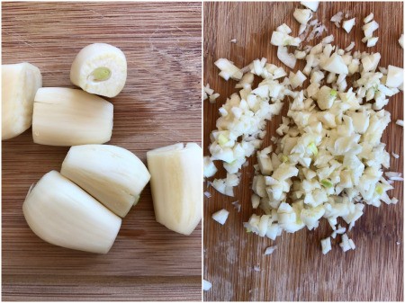 garlic cloves & chopped garlic