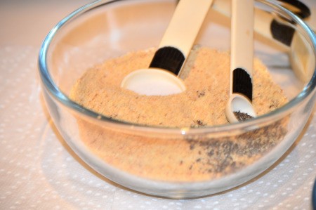 mixing breading in bowl
