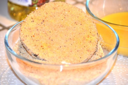 breading on eggplant