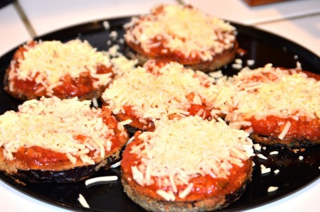 Cheese on Eggplant Stacks