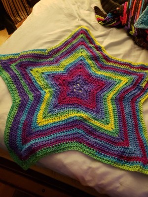 Crochet Business Name Ideas - colorful star baby blanket