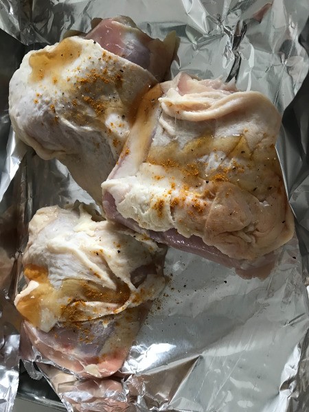 Honey, Curry, salt & pepper on Chicken