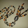 A colorful beaded necklace.