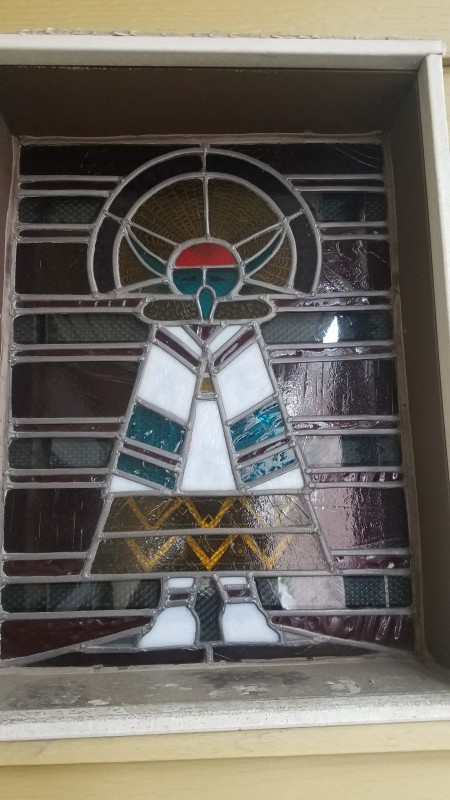 Value of a Stained Glass Panel - Native American likeness in stained glass panel or window, unclear which