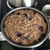 bowl removed from Instant Pot Blueberry Oatmeal