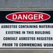 Informational Sign about asbestos danger