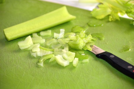 cutting celery
