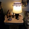 Customizing a Wicker Nightstand - new tabletop with bedside light on