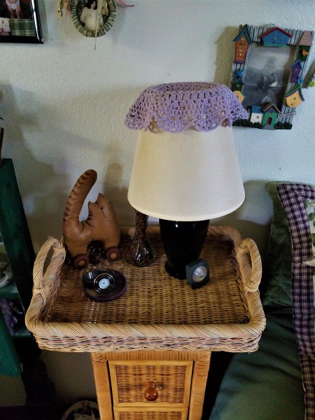 Customizing a Wicker Nightstand - finished tabletop nightstand