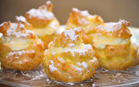 sugared Cream Puffs on plate
