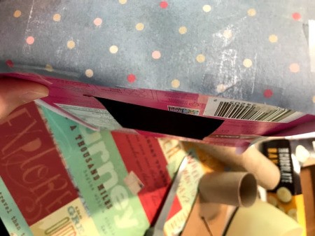 Cardboard Box Play Camera - wrapping around to back side