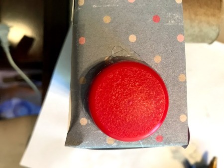 Cardboard Box Play Camera - bottle cap hot glued on for a shutter button