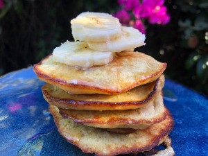 stack of Banana Pancakes on plate