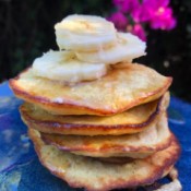 stack of Banana Pancakes on plate