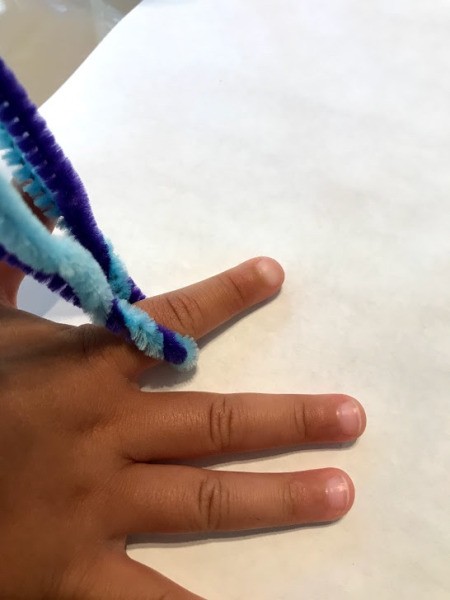 Pipe Cleaner Butterfly Ring - check fitting length of twisted area