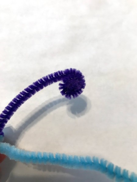 Pipe Cleaner Butterfly Ring - begin rolling ends inward to make wings