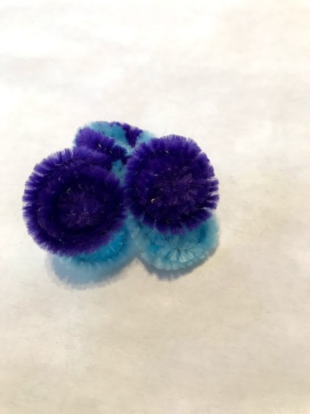 Pipe Cleaner Butterfly Ring - both colors rolled up
