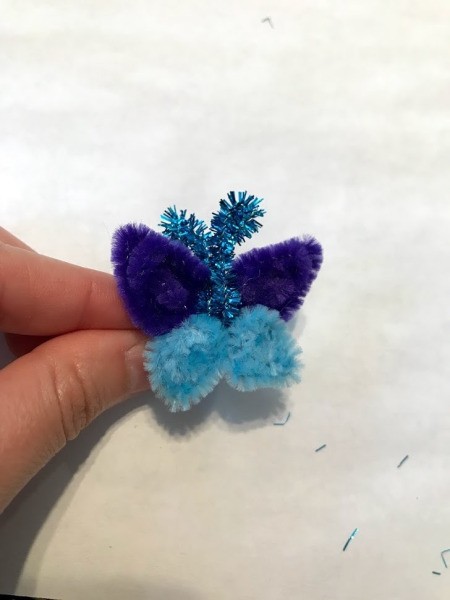 Pipe Cleaner Butterfly Ring - antennae made