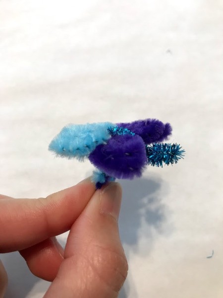 Pipe Cleaner Butterfly Ring - from the side