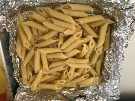 pasta on foil