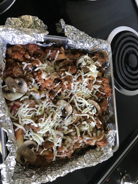 Italian Hot Dish ready to bake
