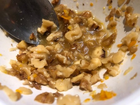 walnuts and honey mixed