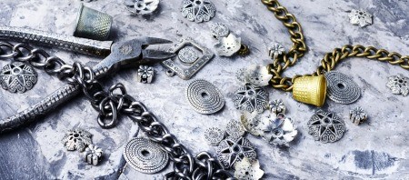 Jewelry findings and tools for repair.