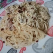 Filipino Style Carbonara on plate