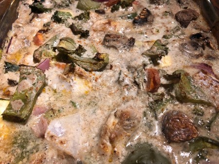 cooked veggies & chicken