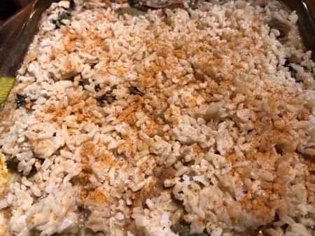 rice added to veggies & chicken