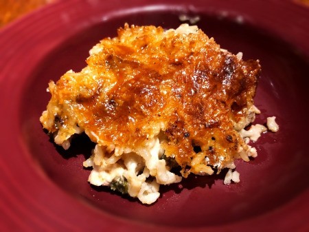 Crispy Rice Chicken Bake on plate