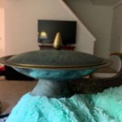 Identifying a Thrift Store Find - shallow metal covered bowl resembling a wok, with an ornate handle