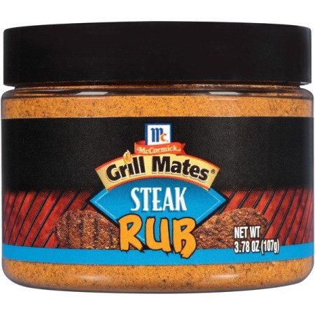 Recipe for McCormick's Grill Mates Steak Rub - image of a bottle of the rub