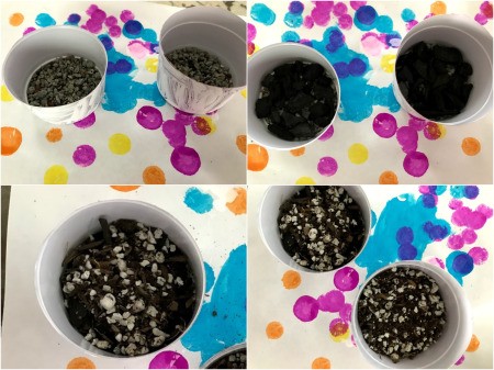How to Make a Plant Terrarium - add charcoal, rocks, and soil